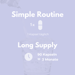 Haut Haare Nägel Kapseln in einfacher Routine mit 90 Kapseln für 3 Monate Versorgung.