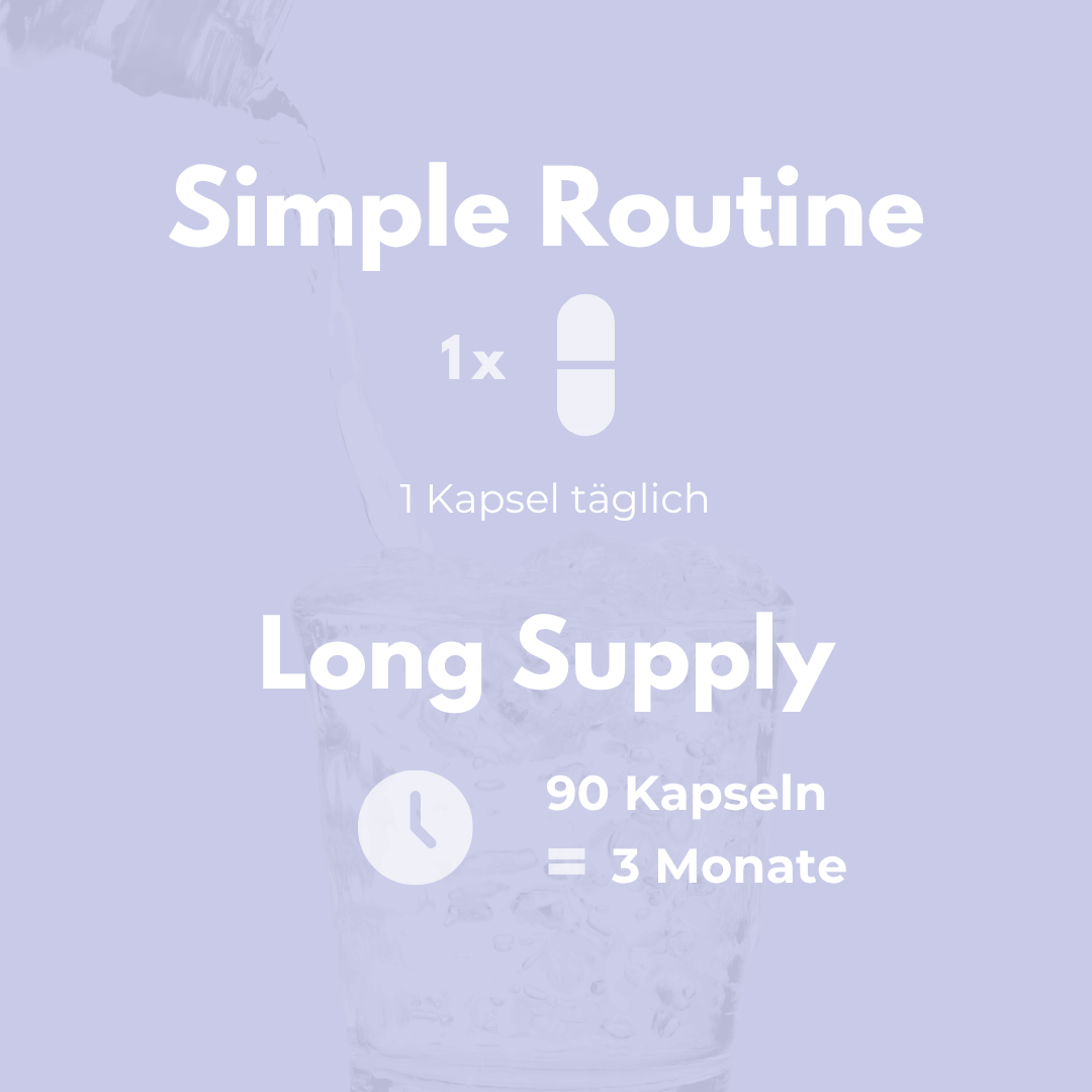 Haut Haare Nägel Kapseln in einfacher Routine mit 90 Kapseln für 3 Monate Versorgung.