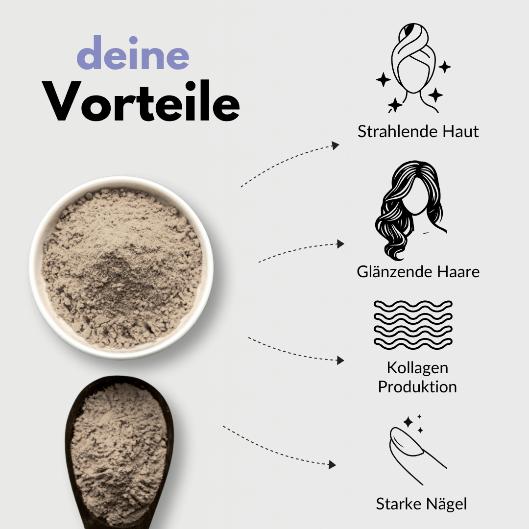 Haut Haare Nägel Kapseln Vorteile für strahlende Haut, glänzende Haare, starke Nägel und Kollagenproduktion.