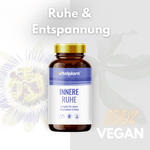 Innere Ruhe Kapseln von vitalplant für innere Gelassenheit und Entspannung, 100% vegan.
