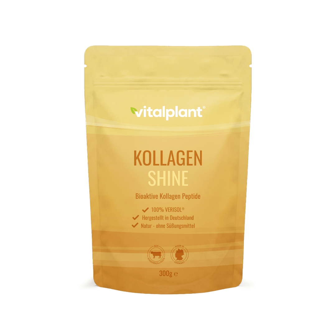 Collagen Shine powder – pack of bioactive collagen peptides with VERISOL® in 300g pouch.