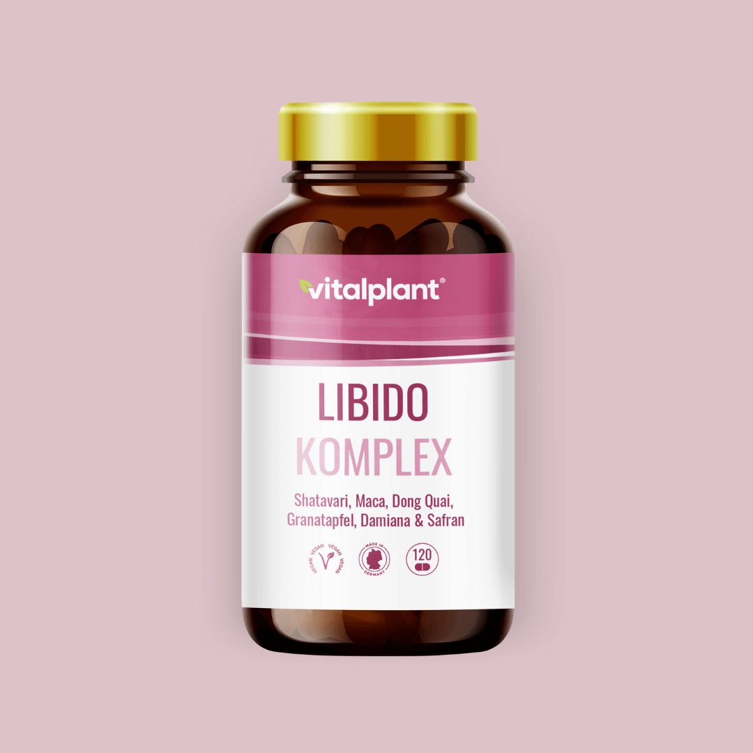 Libido Komplex für Frauen – Vitalplant® Nahrungsergänzungsmittel mit Shatavari, Maca, Dong Quai, Granatapfel, Damiana & Safran