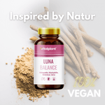 Luna Balance Kapseln von Vitalplant mit Ashwagandha und Safran, 100% vegan, inspiriert von Natur.