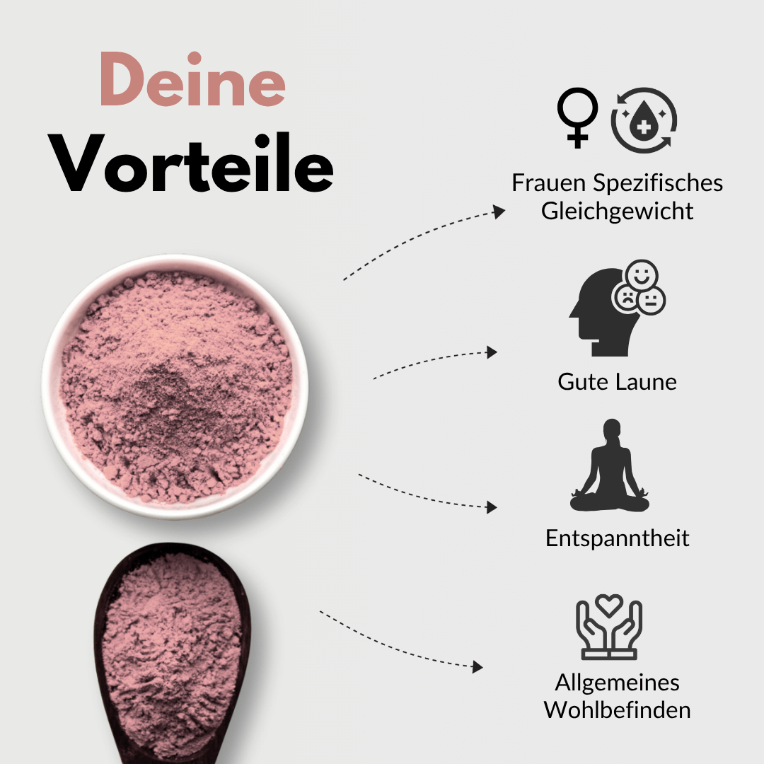 Luna Balance Vorteile: Frauen spezifisches Gleichgewicht, gute Laune, Entspannung, allgemeines Wohlbefinden.
