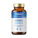 Männer Kapseln von Vitalplant in Glasflasche, 120 Kapseln mit Citrullin, Arginin, Pinienrinde, Selen und Zink.