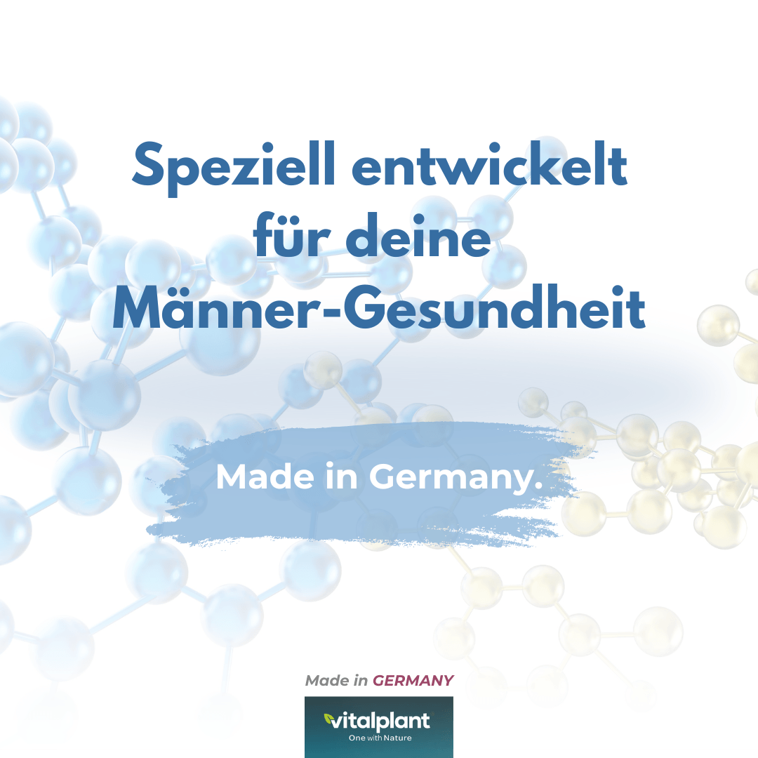 Spezielle Entwicklung für deine Männer-Gesundheit mit Männer Kapseln von Vitalplant, Made in Germany.