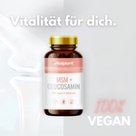 MSM & Glucosamin Kapseln von Vitalplant für gesunde Gelenke, 100% vegan, 120 Kapseln