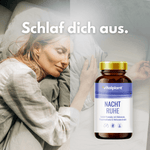 Produktbild der Nacht Ruhe Kapseln von vitalplant für entspannte Nächte und innere Ruhe.
