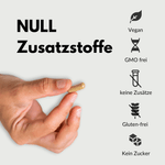 Selen Kapseln mit 200µg in Hand, NULL Zusatzstoffe, vegan, GMO frei, glutenfrei, kein Zucker.