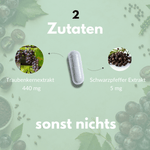 OPC Kapseln mit Traubenkernextrakt und Schwarzpfeffer Extrakt für antioxidative Power.