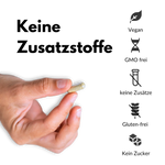 Hand hält Kapsel von Prosta Plant zur Unterstützung der Männergesundheit.