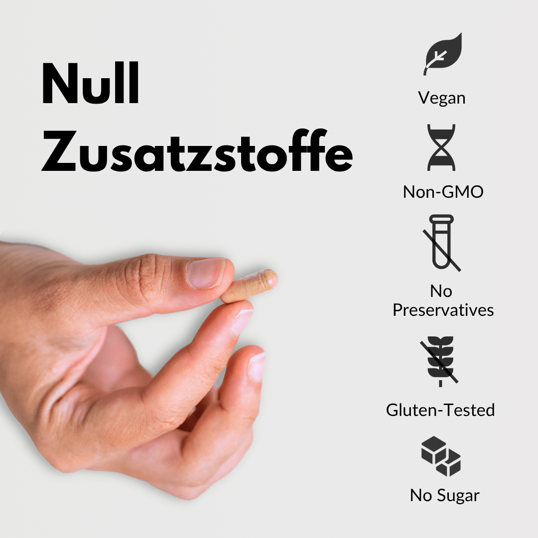 Haut Haare Nägel Kapseln ohne Zusatzstoffe, vegan und glutenfrei für natürliche Schönheit.