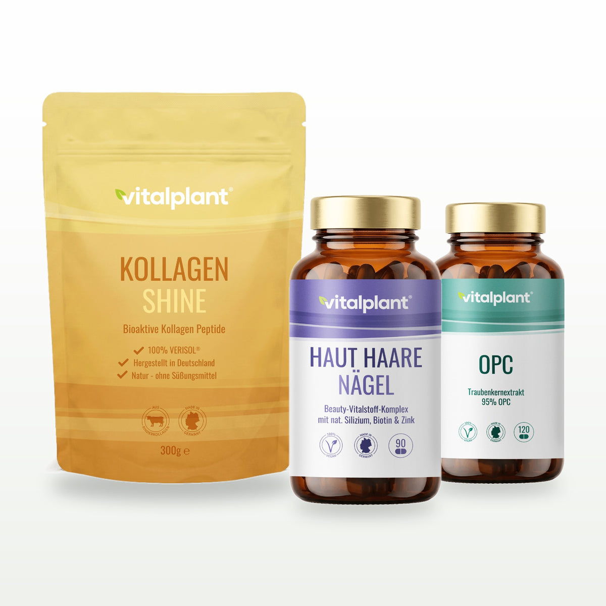 Vitalpaket Beauty Vital mit Haut Haare Nägel Kapseln, Kollagen Shine Pulver und OPC Kapseln
