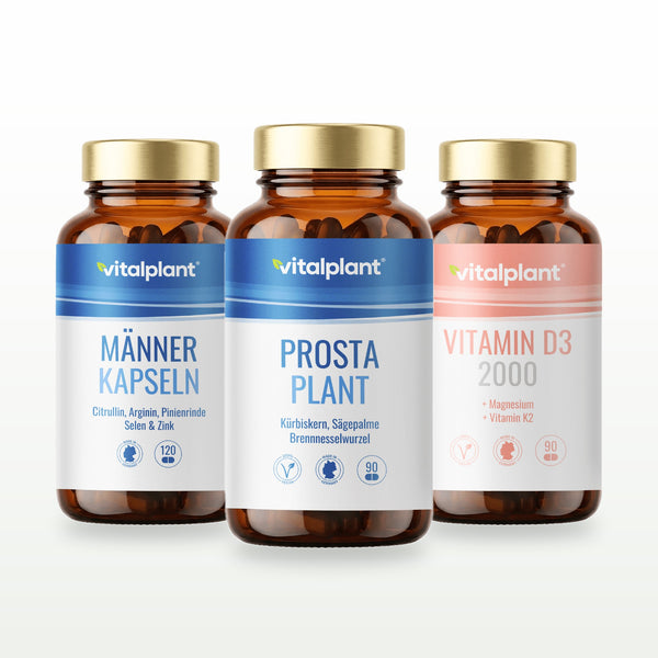 Vitalpaket Männer Vital 50+ mit Prosta Plant Kapseln, Männer Kapseln und Vitamin D3+ Kapseln