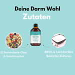 Darm Elixier mit Zutaten aus 22 fermentierten Obst- und Gemüsesorten für dein Wohlbefinden