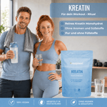 Kreatin Pulver von Vitalplant, Reines Kreatin Monohydrat für dein Workout, vegan und ohne Füllstoffe.