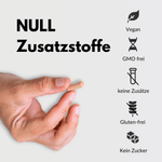 Nacht Ruhe Kapsel in Hand, NULL Zusatzstoffe, vegan, GMO-frei, glutenfrei, ohne Zucker.