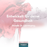 Entwickelt für deine Gesundheit, Omega 3 Vegan, Made in Germany, vitalplant Logo, hochwertige Inhaltsstoffe.