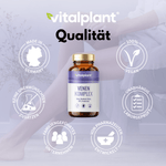 Venen Komplex Kapseln von Vitalplant für gesunde Blutgefäße und venöse Gesundheit in deutscher Qualität.