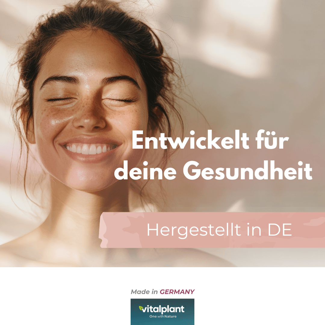Vitamin D3+ für Gesundheit und Wohlbefinden - Vitalplant Produkt hergestellt in Deutschland.