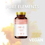 Vitalplant Zink + C Kapseln, eine vegane Ergänzung mit Zinkbisglycinat und Vitamin C, für optimale Mikronährstoffversorgung.