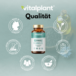 Bio black seed oil capsules by Vitalplant, vegetarian, pure, made in Germany, with no unwanted additives.