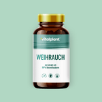 Weihrauch Kapseln als Extrakt mit 90% Boswelliasäuren in der Flasche von Vitalplant