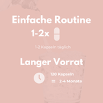 Zink + C Kapseln – einfache Routine für 2-4 Monate mit 120 Kapseln, täglich 1-2 Kapseln.