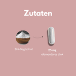 Zink Kapseln enthalten Zinkbisglycinat und 25 mg elementares Zink für optimale Bioverfügbarkeit.